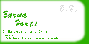 barna horti business card